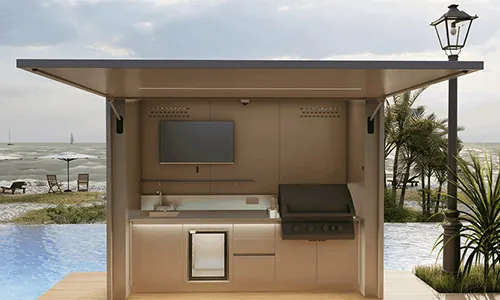 Kiosque de cuisine d'extérieur EKLYPS, monobloc quatre saisons